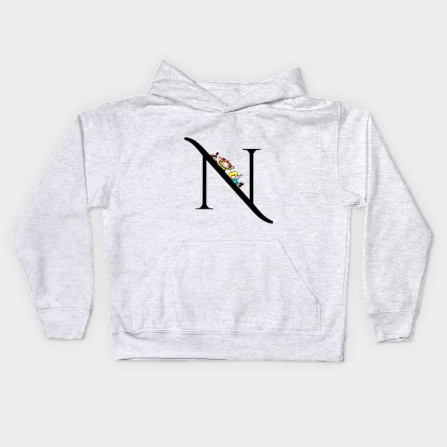 Letra N Kids Hoodie by Narwên